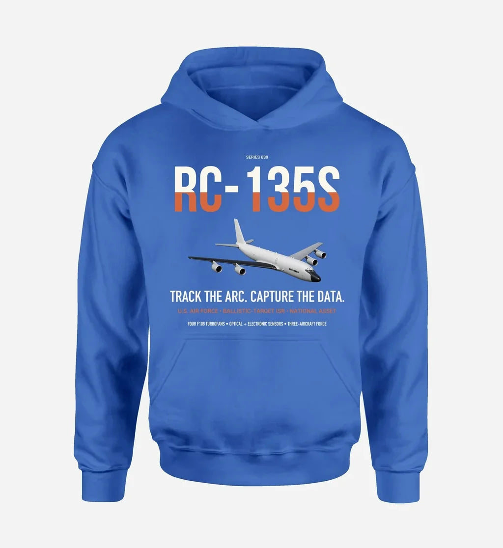 RC-135S Cobra Ball design on blue double-side hoodie, single-side print