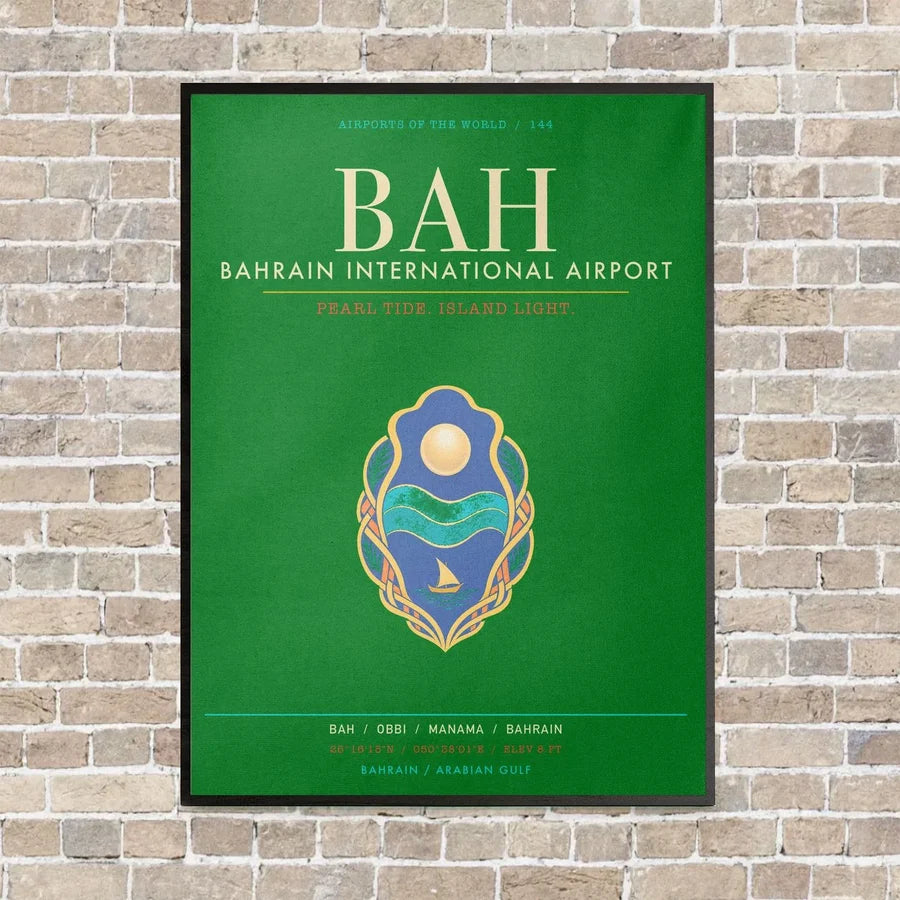 Bahrain International Airport BAH - Canvas Framed - Green