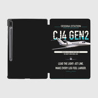 Thumbnail for Cessna Citation CJ4 Gen2 design on black samsung tablet tablet case