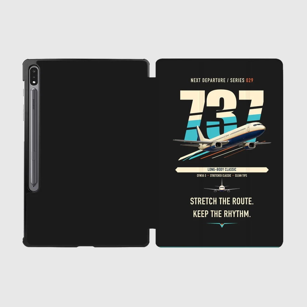 Boeing 737-400 Classic design on black samsung tablet tablet case