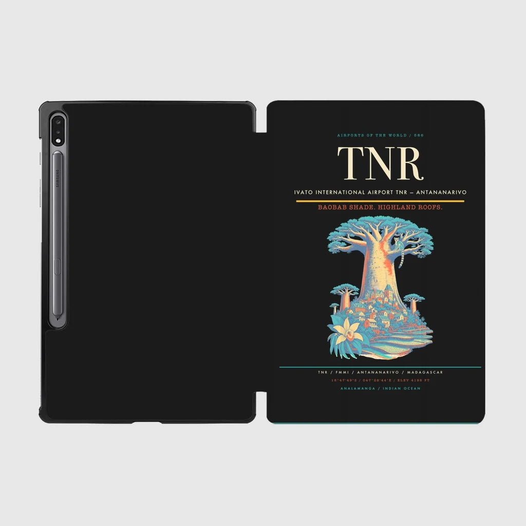 Ivato International Airport (TNR) design on black samsung tablet tablet case