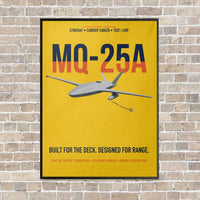 Thumbnail for MQ-25A STINGRAY vertical canvas print - framed - yellow background