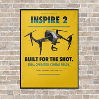 Thumbnail for DJI Inspire 2 vertical canvas print - framed - yellow background