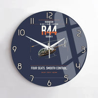Thumbnail for Robinson R44 Raven II design on navy blue no frame wall clock