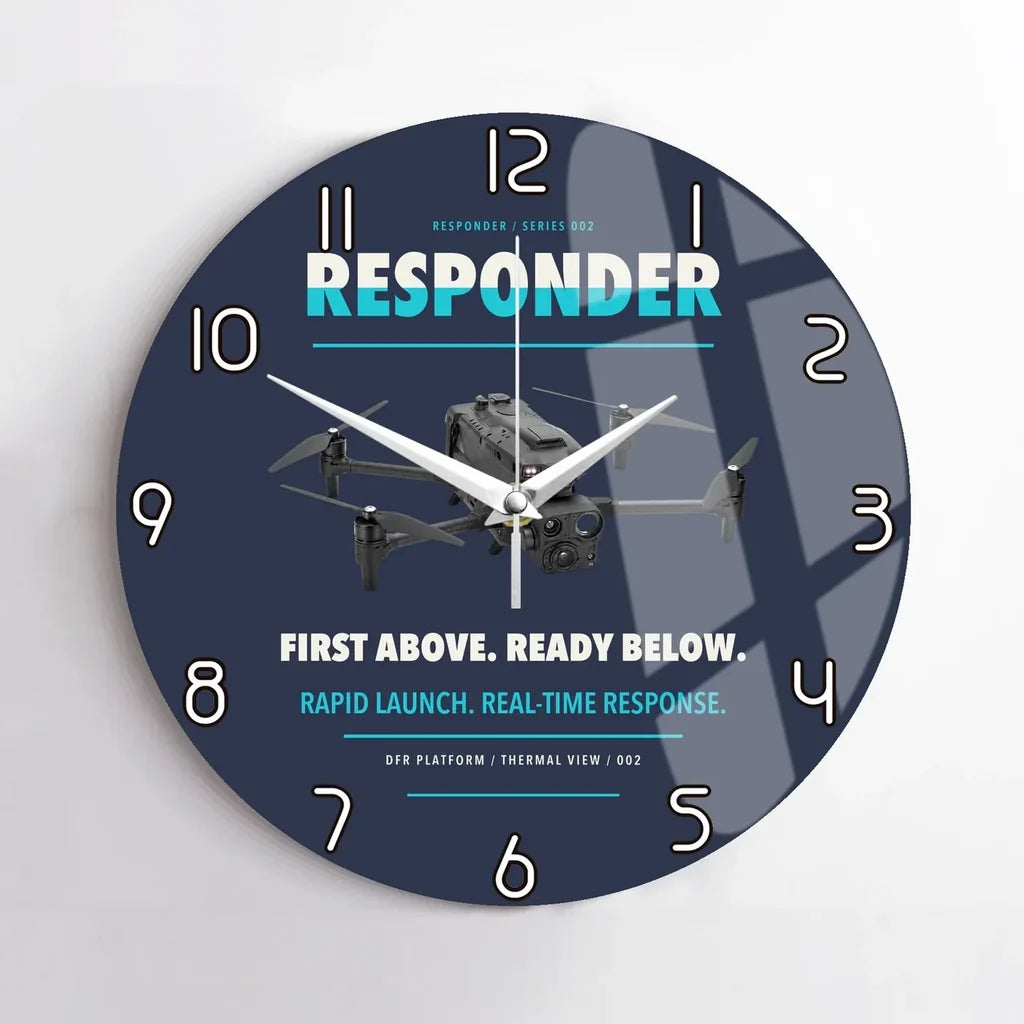 BRINC Responder design on navy blue no frame wall clock