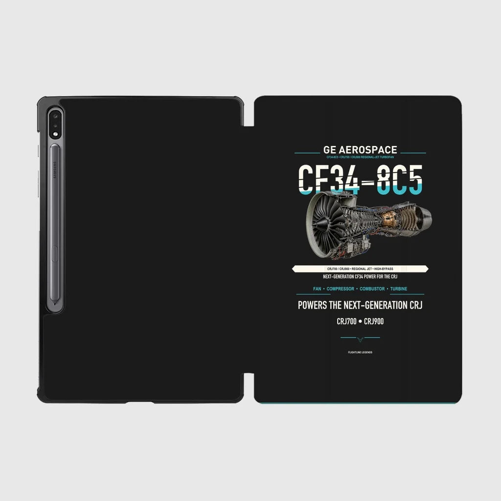 CF34-8C5 design on black samsung tablet tablet case