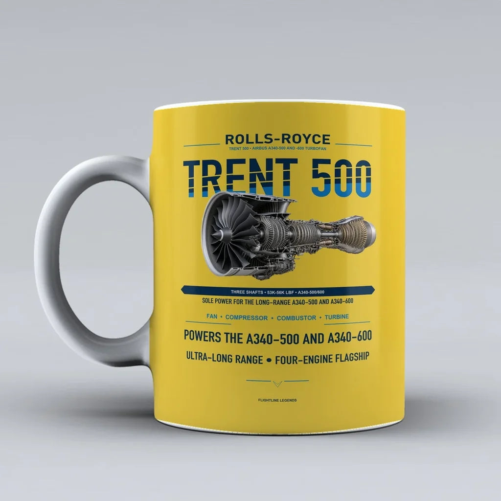 500 Mug design on yellow trent