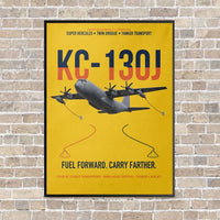 Thumbnail for KC-130J SUPER HERCULES vertical canvas print - framed - yellow background