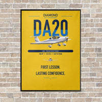 Thumbnail for Diamond DA20 vertical canvas print - framed - yellow background