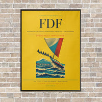 Thumbnail for Martinique Aimé Césaire International Airport FDF — Fort-de-France vertical canvas print - framed - yellow background