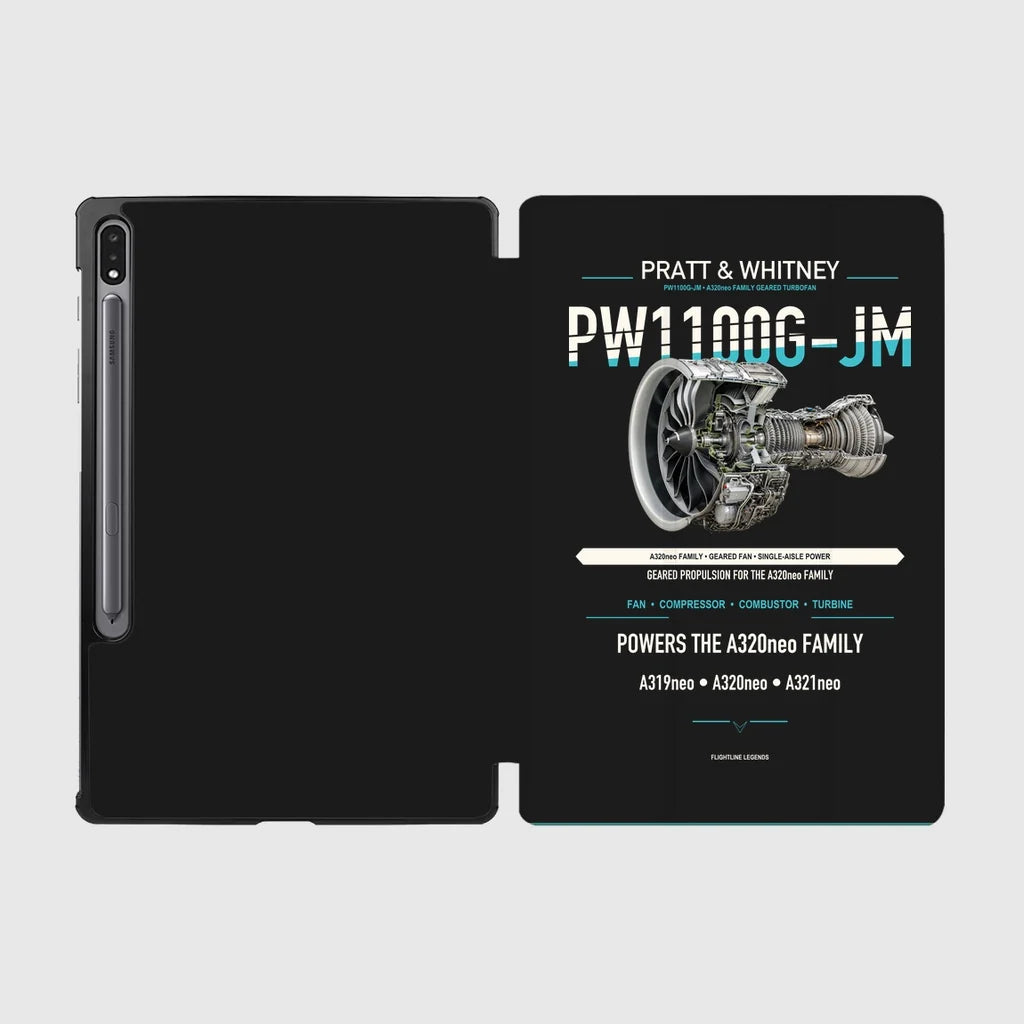 PW1100G-JM design on black samsung tablet tablet case