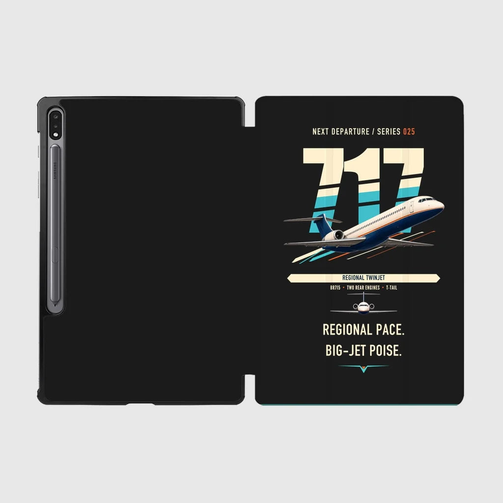 Boeing 717-200 design on black samsung tablet tablet case