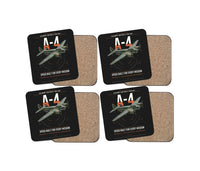 Thumbnail for Junkers Ju 88A-4 design on black 4 pieces set coaster