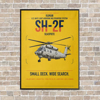 Thumbnail for Kaman SH-2F Seasprite vertical canvas print - framed - yellow background