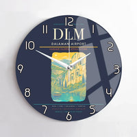 Thumbnail for Dalaman Airport (DLM) design on navy blue no frame wall clock
