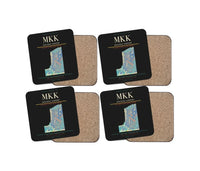 Thumbnail for Molokai Airport (MKK) design on black 4 pieces set coaster