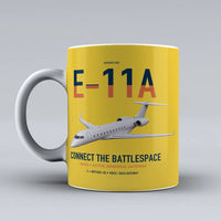 Thumbnail for E-11A BACN design on yellow ceramic mug, double-side print