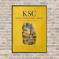 Thumbnail for Košice International Airport KSC vertical canvas print - framed - yellow background