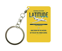 Thumbnail for Cessna Citation Latitude design on yellow designed key chain, double-side print
