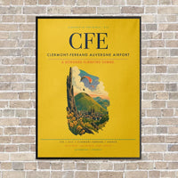 Thumbnail for Clermont-Ferrand Auvergne Airport CFE - Canvas Framed - Yellow