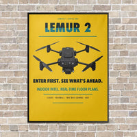 Thumbnail for BRINC LEMUR 2 vertical canvas print - framed - yellow background