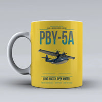 Thumbnail for PBY-5A Catalina design on yellow ceramic mug, double-side print
