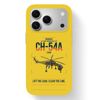 Thumbnail for Sikorsky CH-54A Tarhe design on yellow magsafe iphone case, for iPhone 17 Pro