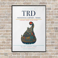 Thumbnail for Trondheim Airport, Vrnes TRD - Canvas Framed - White
