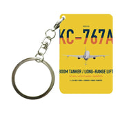 Thumbnail for Boeing KC-767A design on yellow designed key chain, double-side print