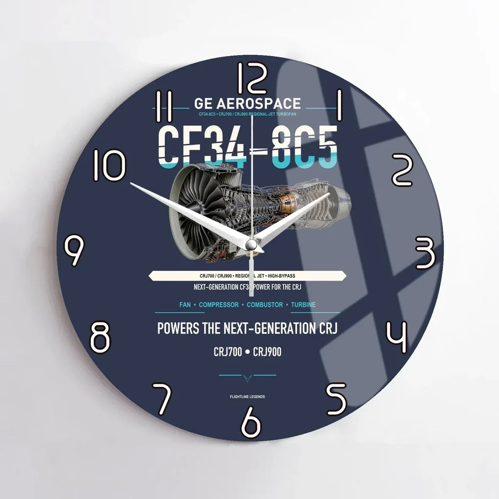 CF34-8C5 design on navy blue no frame wall clock