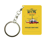 Thumbnail for Airbus H175 design on yellow designed key chain, double-side print