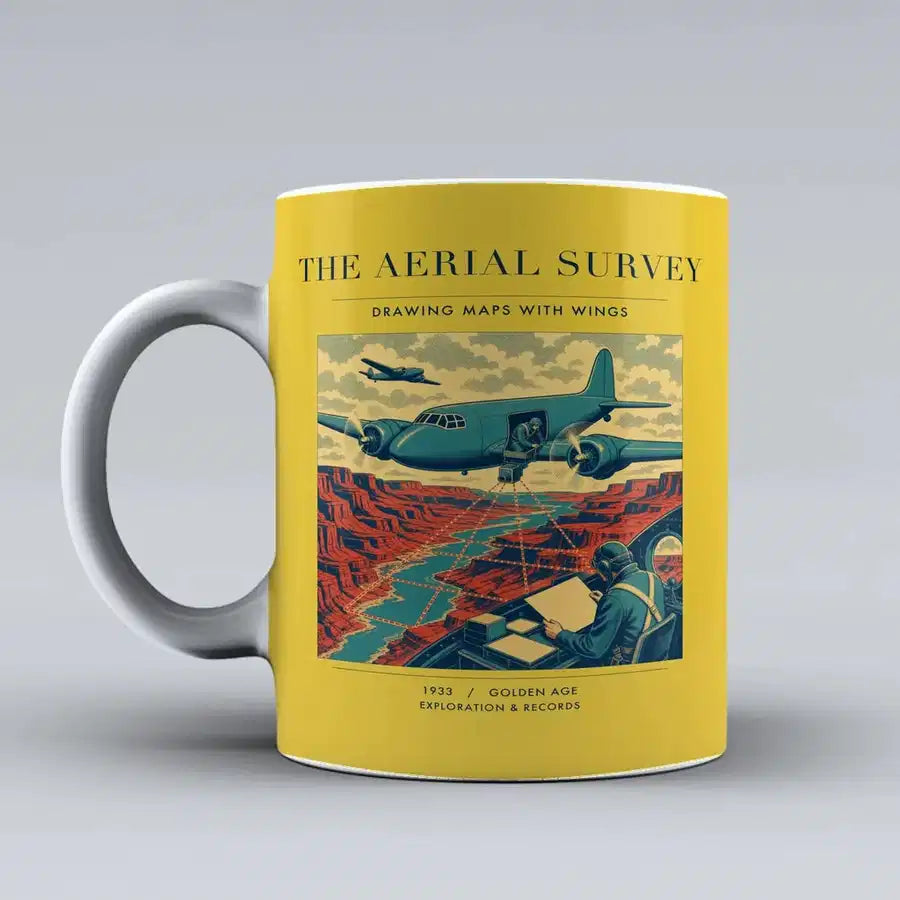 VINTAGE G4031 - The Aerial Survey - Ceramic Mug design on yellow