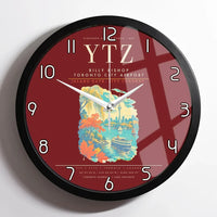 Thumbnail for Billy Bishop Toronto City Airport YTZ Wall-Clock Framed - Dark Red