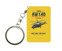 Thumbnail for Leonardo AW149 design on yellow designed key chain, double-side print