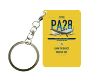 Thumbnail for Piper PA-28-181 Archer LX design on yellow designed key chain, double-side print