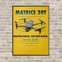Thumbnail for DJI Matrice 30T vertical canvas print - framed - yellow background