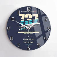 Thumbnail for Boeing 737-200 design on navy blue no frame wall clock