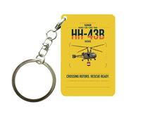 Thumbnail for Kaman HH-43B Huskie design on yellow designed key chain, double-side print