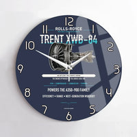 Thumbnail for TRENT XWB-84 design on navy blue no frame wall clock