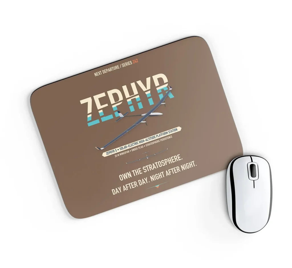 Airbus Zephyr S design on brown rectangle mouse pad