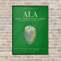 Thumbnail for Almaty International Airport ALA - Canvas Framed - Green