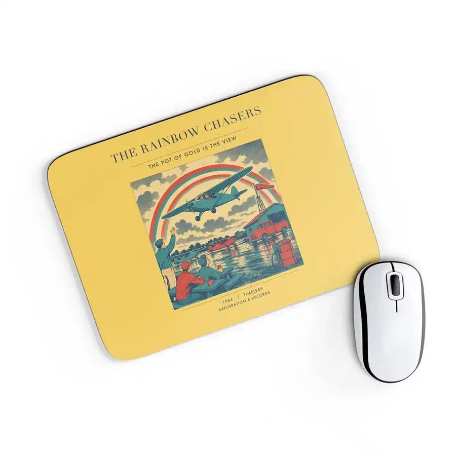 VINTAGE G4432 - The Rainbow Chasers - Designed Mouse Pads design on yellow rectangle