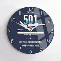 Thumbnail for Cessna 501 Citation I SP design on navy blue no frame wall clock