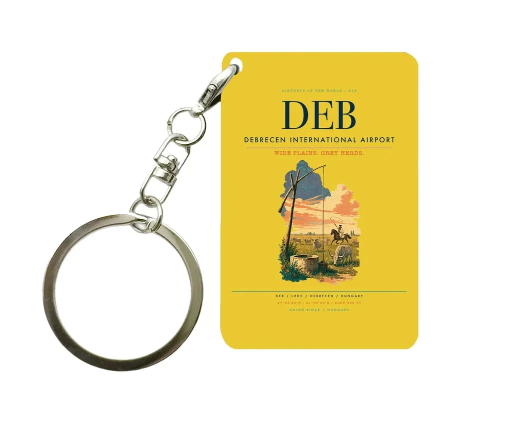Debrecen International Airport (DEB) design on yellow key chain