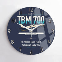 Thumbnail for Socata TBM 700 design on navy blue no frame wall clock