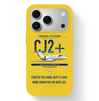 Thumbnail for Cessna Citation CJ2+ design on yellow magsafe iphone case, for iPhone 17 Pro