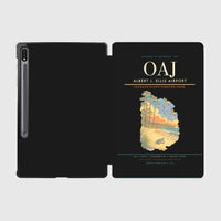 Thumbnail for Albert J. Ellis Airport (OAJ) design on black samsung tablet tablet case