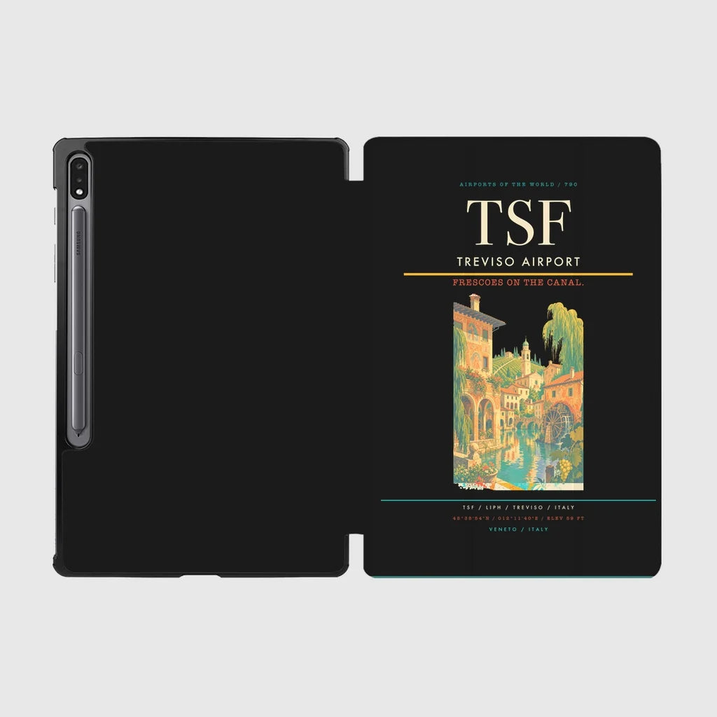Treviso Airport (TSF) design on black samsung tablet tablet case