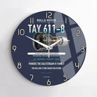 Thumbnail for TAY 611-8 design on navy blue no frame wall clock