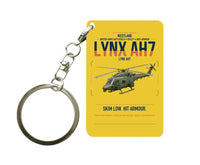Thumbnail for Westland Lynx AH7 design on yellow designed key chain, double-side print